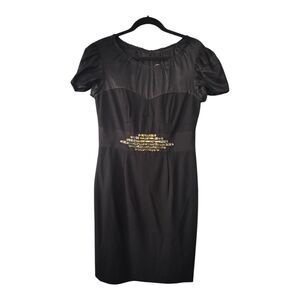 NUE by Shani Body Architecture Shapewear Black Embellished Sheath Dress Size 10